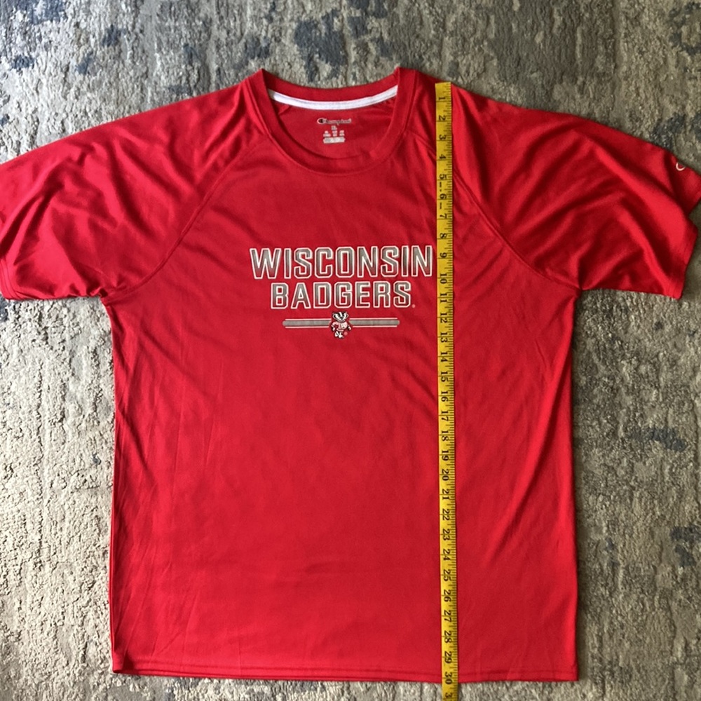 Men’s CHAMPION Wisconsin Badgers Short Sleeve Shirt XL - Picture 6 of 9